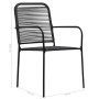 Set de comedor de jardín 7 pzas cuerda de algodón y acero negro de vidaXL, Conjuntos de jardín - Ref: Foro24-48570, Precio: 4...
