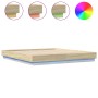 Estructura de cama con luces LED roble Sonoma 180x200 cm de , Camas y somieres - Ref: Foro24-3209774, Precio: 154,29 €, Descu...