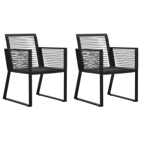 Sillas de jardín 2 unidades ratán de PVC negro de vidaXL, Sillas de jardín - Ref: Foro24-48572, Precio: 171,12 €, Descuento: %