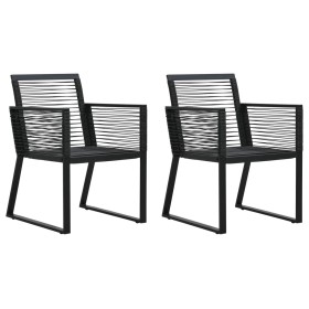 Sillas de jardín 2 unidades ratán de PVC negro de vidaXL, Sillas de jardín - Ref: Foro24-48572, Precio: 174,17 €, Descuento: %