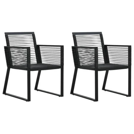 Sillas de jardín 2 unidades ratán de PVC negro de vidaXL, Sillas de jardín - Ref: Foro24-48572, Precio: 171,12 €, Descuento: %