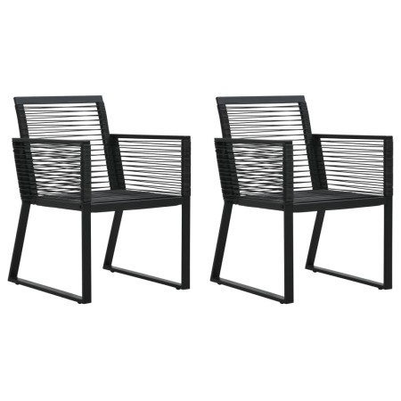 Sillas de jardín 2 unidades ratán de PVC negro de vidaXL, Sillas de jardín - Ref: Foro24-48572, Precio: 174,17 €, Descuento: %