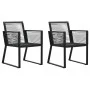 Sillas de jardín 2 unidades ratán de PVC negro de vidaXL, Sillas de jardín - Ref: Foro24-48572, Precio: 171,12 €, Descuento: %