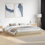 Estructura de cama con luces LED roble Sonoma 180x200 cm de , Camas y somieres - Ref: Foro24-3209774, Precio: 154,29 €, Descu...