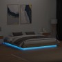 Estructura de cama con luces LED roble Sonoma 180x200 cm de , Camas y somieres - Ref: Foro24-3209774, Precio: 154,29 €, Descu...