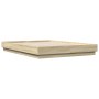 Estructura de cama con luces LED roble Sonoma 160x200 cm de , Camas y somieres - Ref: Foro24-3209781, Precio: 150,31 €, Descu...