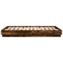 Estructura de cama con luces LED roble ahumado 160x200 cm de , Camas y somieres - Ref: Foro24-3209783, Precio: 184,10 €, Desc...