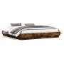 Estructura de cama con luces LED roble ahumado 180x200 cm de , Camas y somieres - Ref: Foro24-3209776, Precio: 188,28 €, Desc...