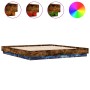Estructura de cama con luces LED roble ahumado 180x200 cm de , Camas y somieres - Ref: Foro24-3209776, Precio: 188,28 €, Desc...
