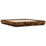 Estructura de cama con luces LED roble ahumado 180x200 cm de , Camas y somieres - Ref: Foro24-3209776, Precio: 188,28 €, Desc...