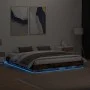 Bettgestell mit LED-Leuchten, geräucherte Eiche, 180 x 200 cm von , Betten und Lattenroste - Ref: Foro24-3209776, Preis: 185,...