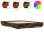 Estructura de cama con luces LED roble ahumado 140x200 cm de , Camas y somieres - Ref: Foro24-3209797, Precio: 174,17 €, Desc...