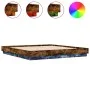 Bed frame with LED lights smoked oak 200x200 cm by , Beds and slatted bases - Ref: Foro24-3209769, Price: 155,91 €, Discount: %
