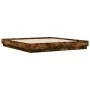 Estructura de cama con luces LED roble ahumado 200x200 cm de , Camas y somieres - Ref: Foro24-3209769, Precio: 155,91 €, Desc...