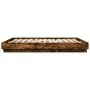 Bed frame with LED lights smoked oak 200x200 cm by , Beds and slatted bases - Ref: Foro24-3209769, Price: 155,91 €, Discount: %