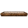 Estructura de cama con luces LED roble ahumado 200x200 cm de , Camas y somieres - Ref: Foro24-3209769, Precio: 157,83 €, Desc...