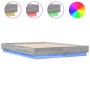 Estructura de cama con luces LED gris Sonoma 120x190 cm de , Camas y somieres - Ref: Foro24-3209826, Precio: 133,11 €, Descue...