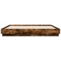 Estructura de cama madera de ingeniería roble ahumado 200x200cm de , Camas y somieres - Ref: Foro24-3209832, Precio: 143,58 €...