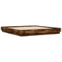 Estructura de cama madera de ingeniería roble ahumado 200x200cm de , Camas y somieres - Ref: Foro24-3209832, Precio: 143,58 €...