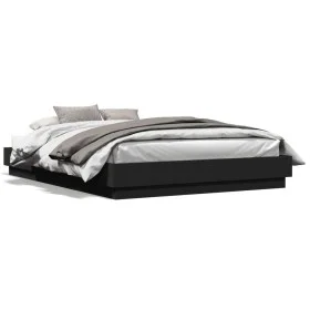 Estructura de cama madera de ingeniería negra 120x200 cm de , Camas y somieres - Ref: Foro24-3209864, Precio: 128,36 €, Descu...