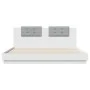 Bed frame with headboard and white LED lights 200x200 cm by , Beds and slatted bases - Ref: Foro24-3209982, Price: 286,84 €, ...