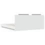 Bed frame with headboard and white LED lights 200x200 cm by , Beds and slatted bases - Ref: Foro24-3209982, Price: 286,84 €, ...
