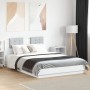 Estructura de cama con cabecero y luces LED blanco 140x200 cm de , Camas y somieres - Ref: Foro24-3210010, Precio: 196,15 €, ...
