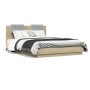 Estructura de cama cabecero luces LED roble Sonoma 140x200 cm de , Camas y somieres - Ref: Foro24-3210012, Precio: 190,60 €, ...