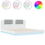 Estructura de cama con cabecero y luces LED blanco 180x200 cm de , Camas y somieres - Ref: Foro24-3209989, Precio: 247,72 €, ...