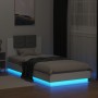 Estructura de cama con cabecero y luces LED blanco 90x200 cm de , Camas y somieres - Ref: Foro24-3210031, Precio: 170,39 €, D...