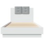 Estructura de cama con cabecero y luces LED blanco 90x200 cm de , Camas y somieres - Ref: Foro24-3210031, Precio: 170,39 €, D...