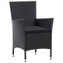 Set comedor de jardín 9 piezas y cojines ratán sintético negro de vidaXL, Conjuntos de jardín - Ref: Foro24-46023, Precio: 77...