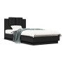 Estructura de cama con cabecero y luces LED negro 100x200 cm de , Camas y somieres - Ref: Foro24-3210025, Precio: 178,81 €, D...