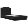 Estructura de cama con cabecero y luces LED negro 100x200 cm de , Camas y somieres - Ref: Foro24-3210025, Precio: 178,81 €, D...
