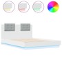 Estructura de cama con cabecero y luces LED blanco 140x190 cm de , Camas y somieres - Ref: Foro24-3210038, Precio: 212,56 €, ...