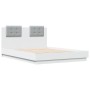 Estructura de cama con cabecero y luces LED blanco 140x190 cm de , Camas y somieres - Ref: Foro24-3210038, Precio: 212,56 €, ...