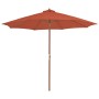 Sombrilla de jardín con palo de madera 300 cm terracota de vidaXL, Sombrillas - Ref: Foro24-44498, Precio: 106,86 €, Descuent...