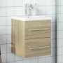 Mueble de baño con lavabo integrado roble Sonoma de , Tocadores de baño - Ref: Foro24-3278758, Precio: 156,16 €, Descuento: %