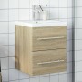 Mueble de baño con lavabo integrado roble Sonoma de , Tocadores de baño - Ref: Foro24-3278758, Precio: 162,22 €, Descuento: %