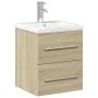 Mueble de baño con lavabo integrado roble Sonoma de , Tocadores de baño - Ref: Foro24-3278758, Precio: 156,16 €, Descuento: %