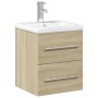 Mueble de baño con lavabo integrado roble Sonoma de , Tocadores de baño - Ref: Foro24-3278758, Precio: 162,22 €, Descuento: %