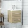 Mueble de baño con lavabo integrado roble Sonoma de , Tocadores de baño - Ref: Foro24-3278758, Precio: 156,16 €, Descuento: %