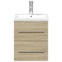 Mueble de baño con lavabo integrado roble Sonoma de , Tocadores de baño - Ref: Foro24-3278758, Precio: 162,22 €, Descuento: %