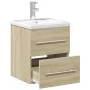 Mueble de baño con lavabo integrado roble Sonoma de , Tocadores de baño - Ref: Foro24-3278758, Precio: 156,16 €, Descuento: %