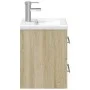 Mueble de baño con lavabo integrado roble Sonoma de , Tocadores de baño - Ref: Foro24-3278758, Precio: 156,16 €, Descuento: %
