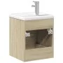 Mueble de baño con lavabo integrado roble Sonoma de , Tocadores de baño - Ref: Foro24-3278758, Precio: 156,16 €, Descuento: %