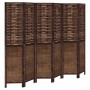 Biombo separador de 6 paneles madera paulownia marrón oscuro de , Divisores de ambientes - Ref: Foro24-358714, Precio: 145,71...