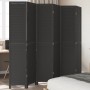 Biombo separador de 6 paneles madera maciza Paulownia negro de , Divisores de ambientes - Ref: Foro24-358859, Precio: 200,42 ...