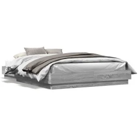 Estructura de cama madera de ingeniería gris Sonoma 160x200 cm de , Camas y somieres - Ref: Foro24-3209847, Precio: 133,06 €,...