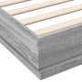 Estructura de cama madera de ingeniería gris Sonoma 160x200 cm de , Camas y somieres - Ref: Foro24-3209847, Precio: 134,69 €,...